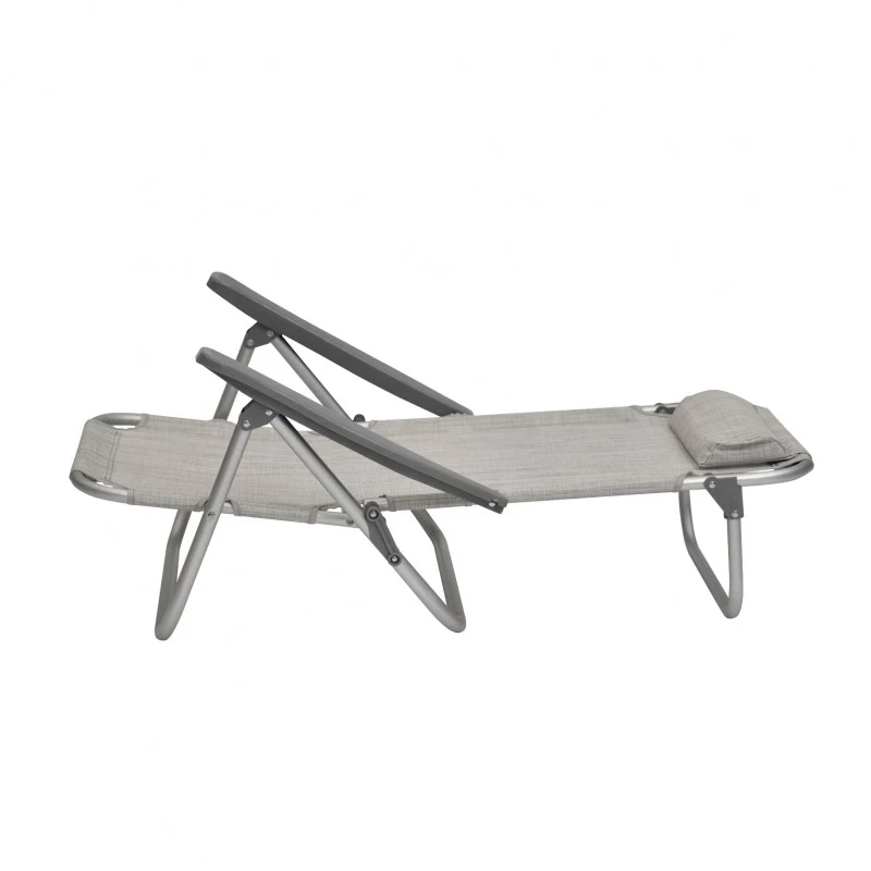 Coppia di spiaggine da mare pieghevoli PRO in alluminio grigio con poggiatesta | Xone - Image 12