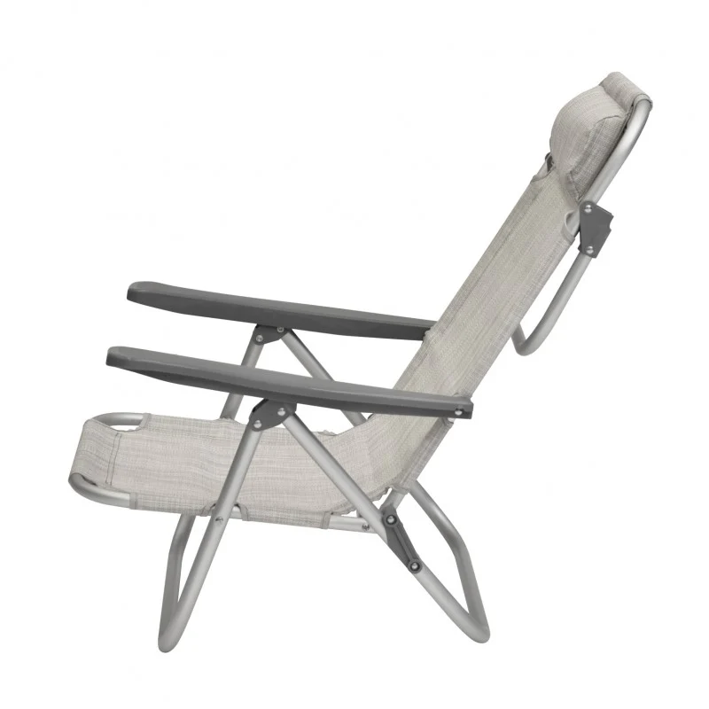 Coppia di spiaggine da mare pieghevoli PRO in alluminio grigio con poggiatesta | Xone - Image 9
