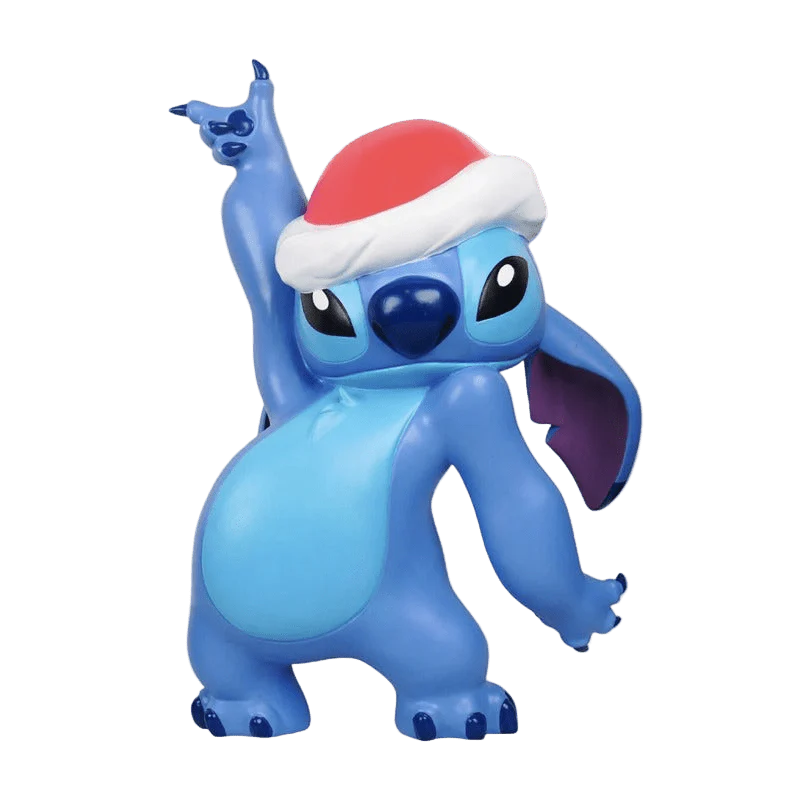 Statuetta Stitch Con Cappello da Babbo Natale - Image 3
