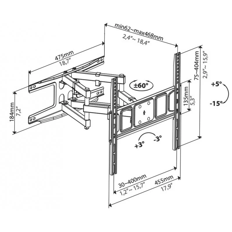 Supporto a muro per Tv Plasma/LCD 32''-75'' - Image 3