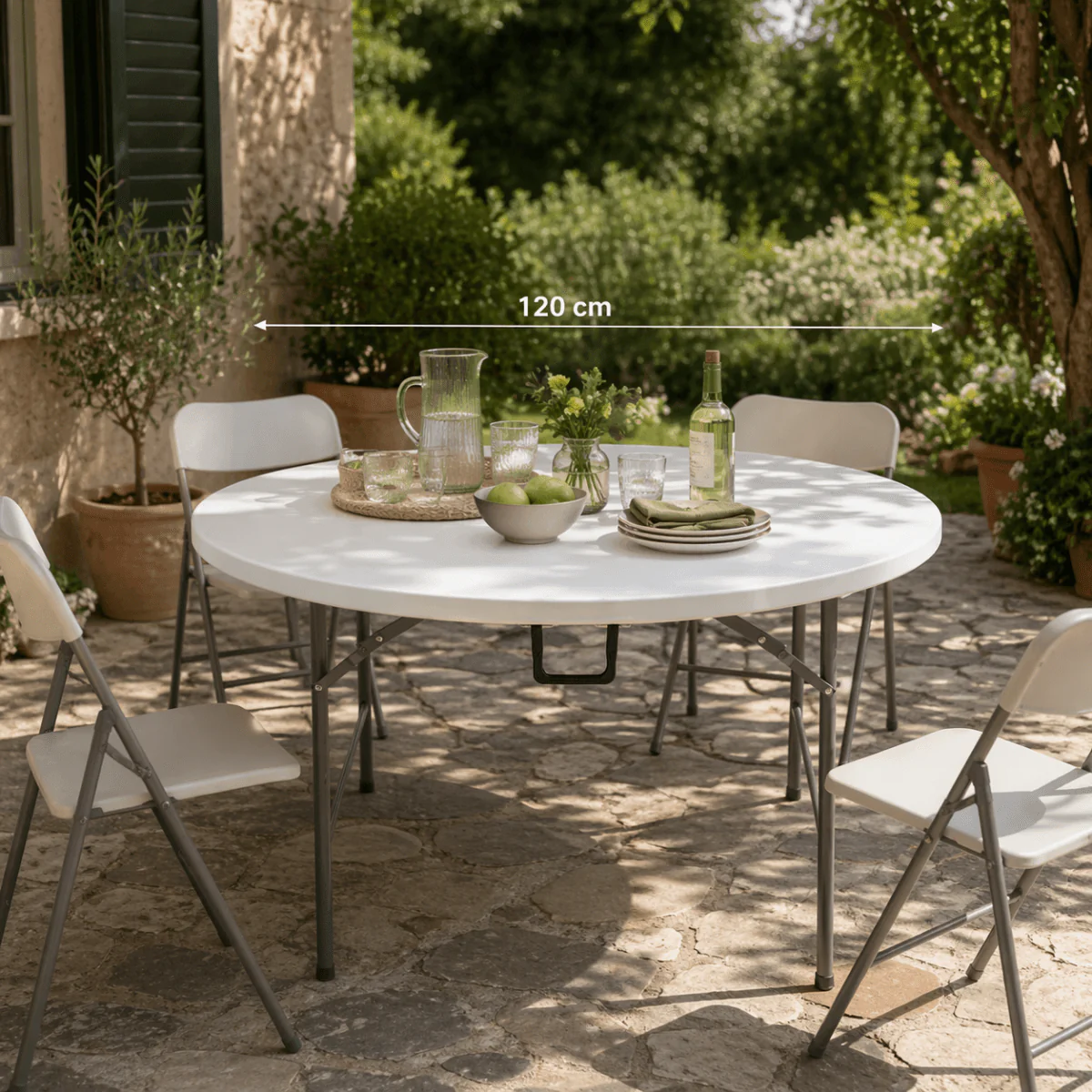 Tavolo da Catering tondo 120cm Pieghevole Professionale Xone - Image 2