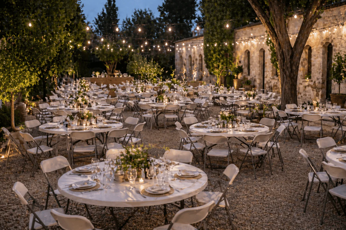 Tavolo da Catering tondo 120cm Pieghevole Professionale Xone - Image 3