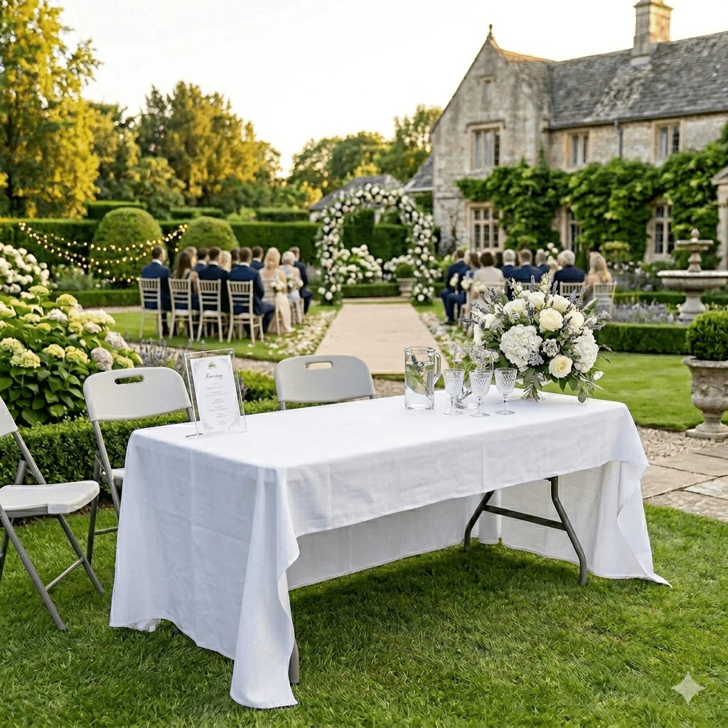 Tavolo da giardino con gambe richiudibili bianco Professionale Catering Xone - Image 2