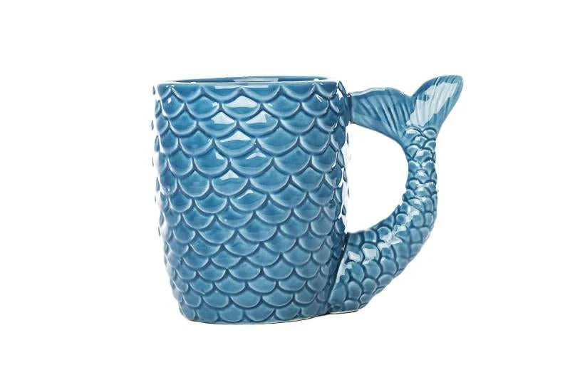 Tazza sirena  in ceramica Blu H11,5CM