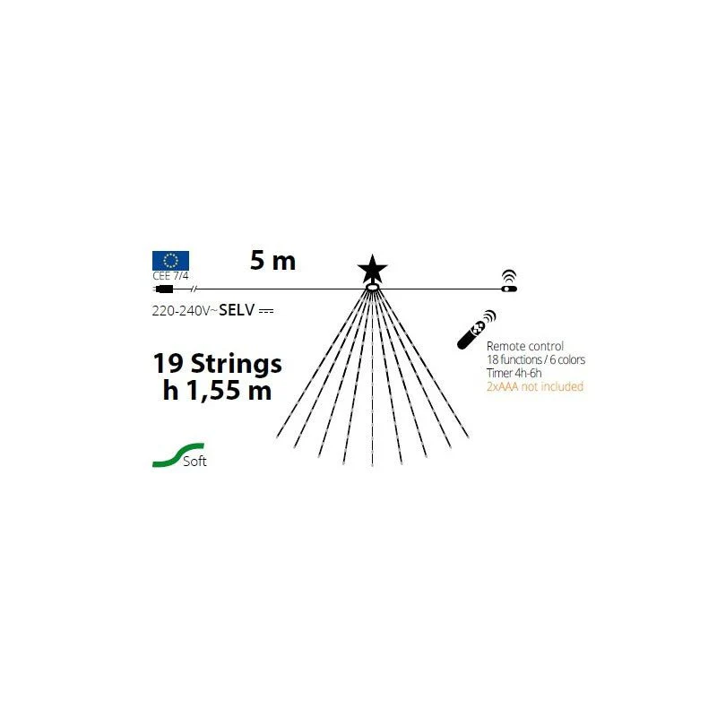 Tenda a mantello verde 304 LED 155 cm Lotti - Image 8