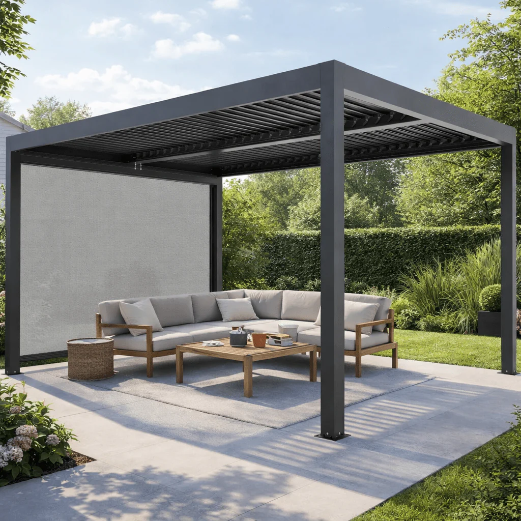 Tenda laterale antracite per pergola bioclimatica Gaia Xone - Image 3