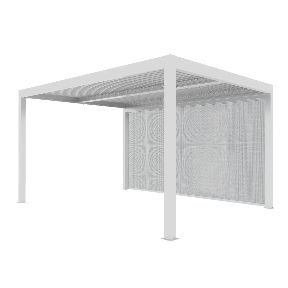 Tenda laterale bianca per pergola bioclimatica Gaia Xone