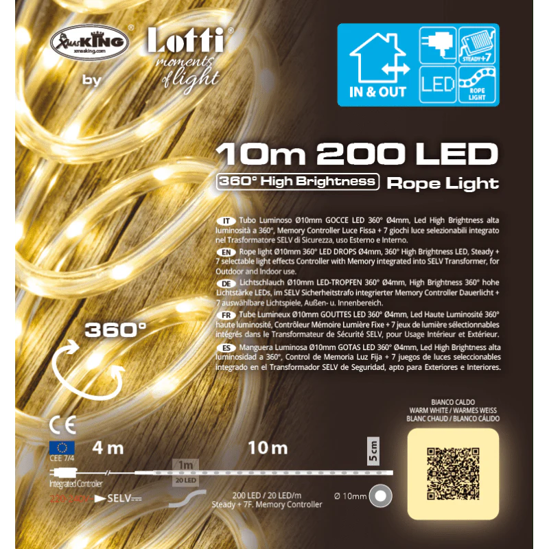 Tubo luminoso 200 LED 10 m Lotti - Image 8