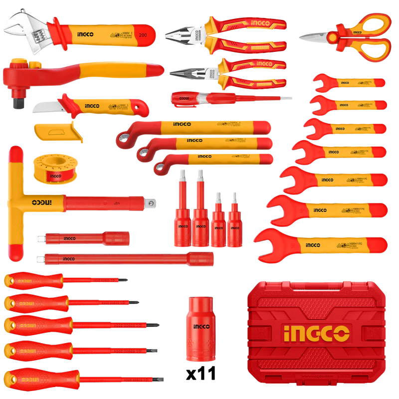 Valigetta Ingco utensili isolati 1000 v 41 pz
