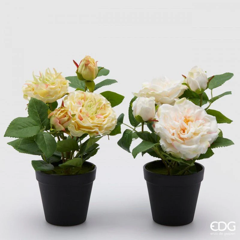 Vasetto con fiori artificiali Rose E Peonie 28 cm EDG - Image 2