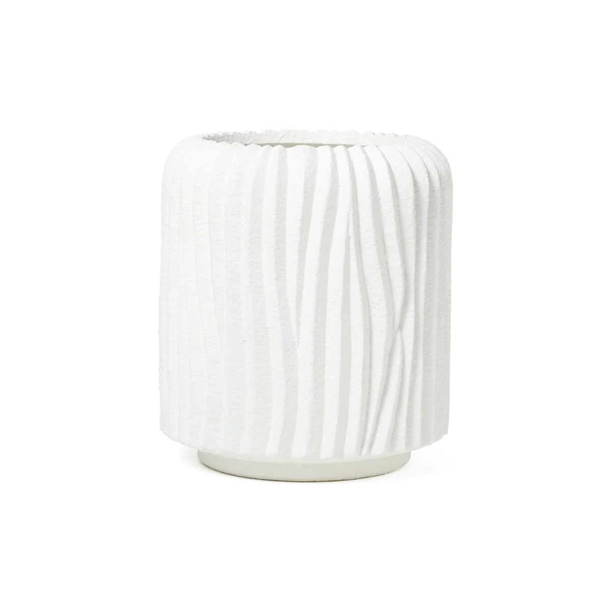 Vaso bianco ondulato terracotta H.21CM