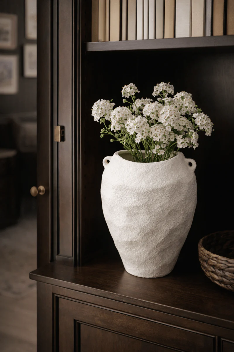 Vaso in ceramica bianco effetto pietra - Image 2