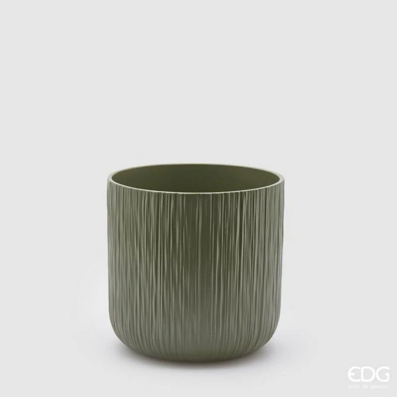 Vaso ceramica rigato salvia | EDG