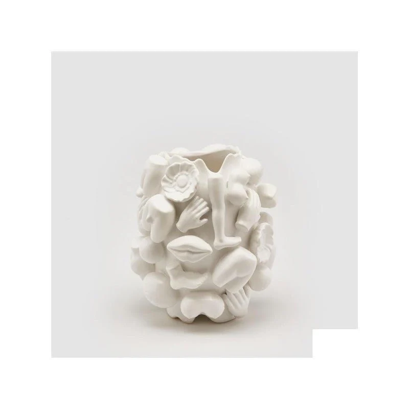 Vaso chakra eortika bianco h25cm