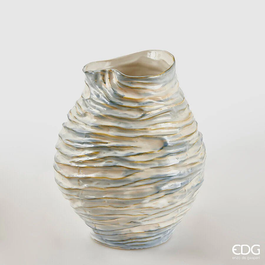Vaso Chakra strati bianco-azzurro EDG