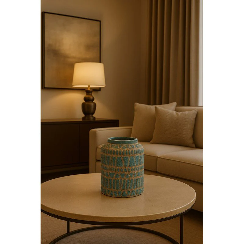 Vaso Fenice Rotondo H31Turchese| EDG - Image 2