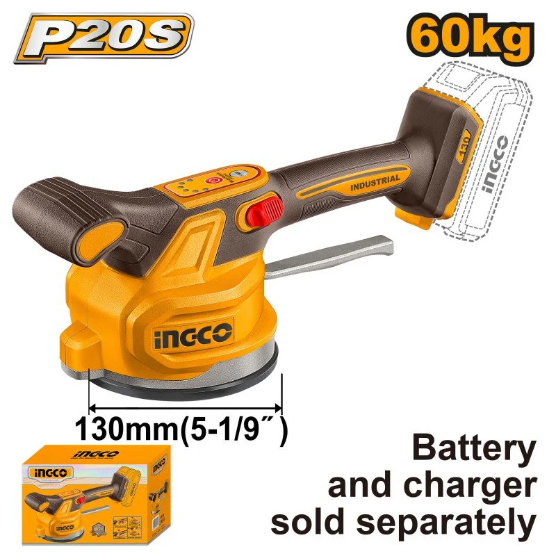 Ventosa Vibrante a Batteria nuda 130 mm 60 kg P20S 20V