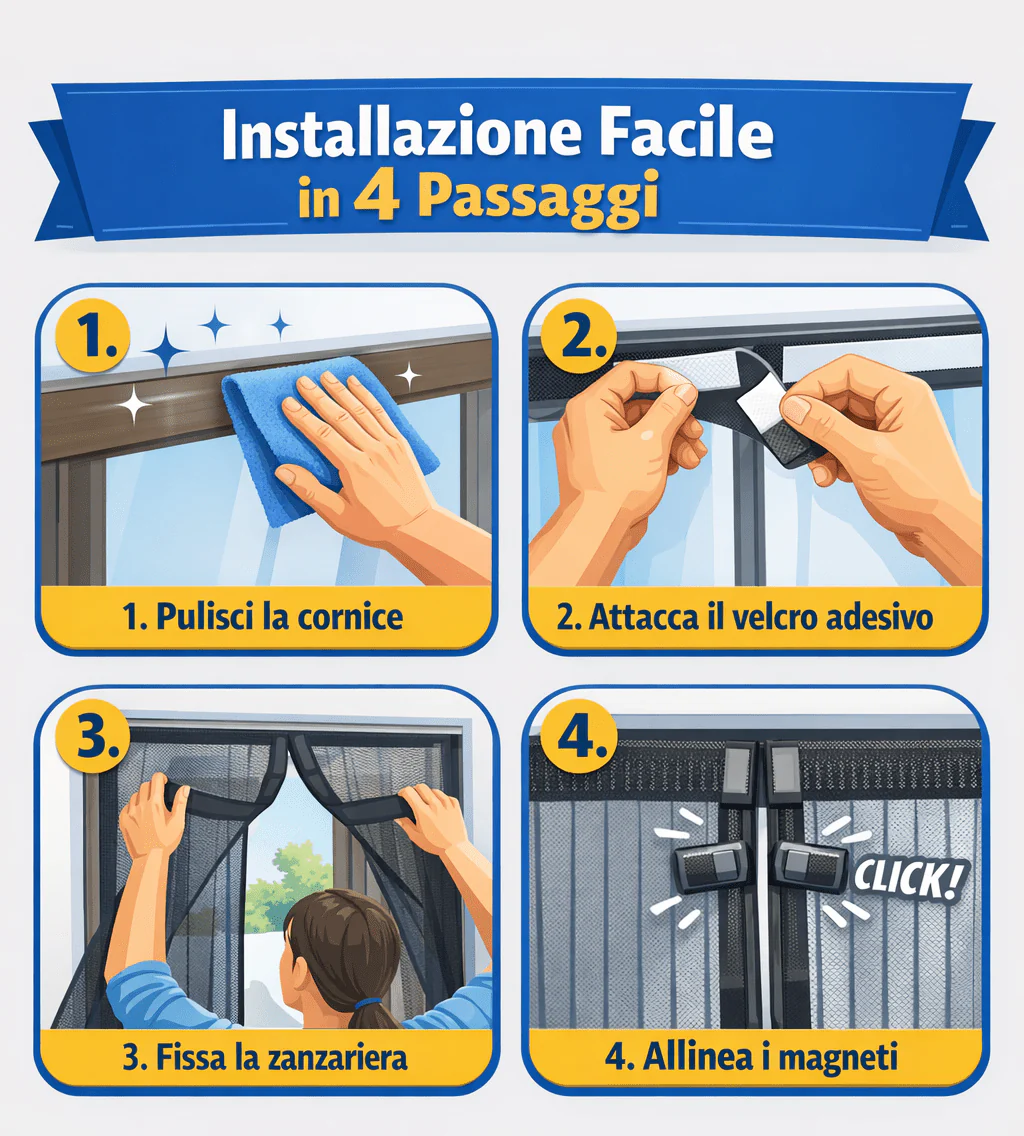 Zanzariera Magnetica per Porta 100x220 cm – Stop a Zanzare in 5 Secondi - Image 4