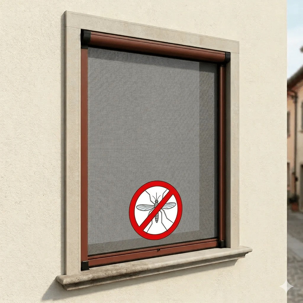 Zanzariera a Rullo Marrone per Finestra – Stop a Zanzare e Insetti in Casa - Image 2